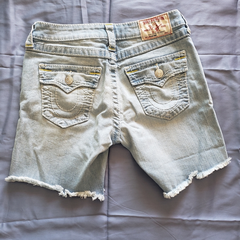 True Religion Cut Off Denim Shorts